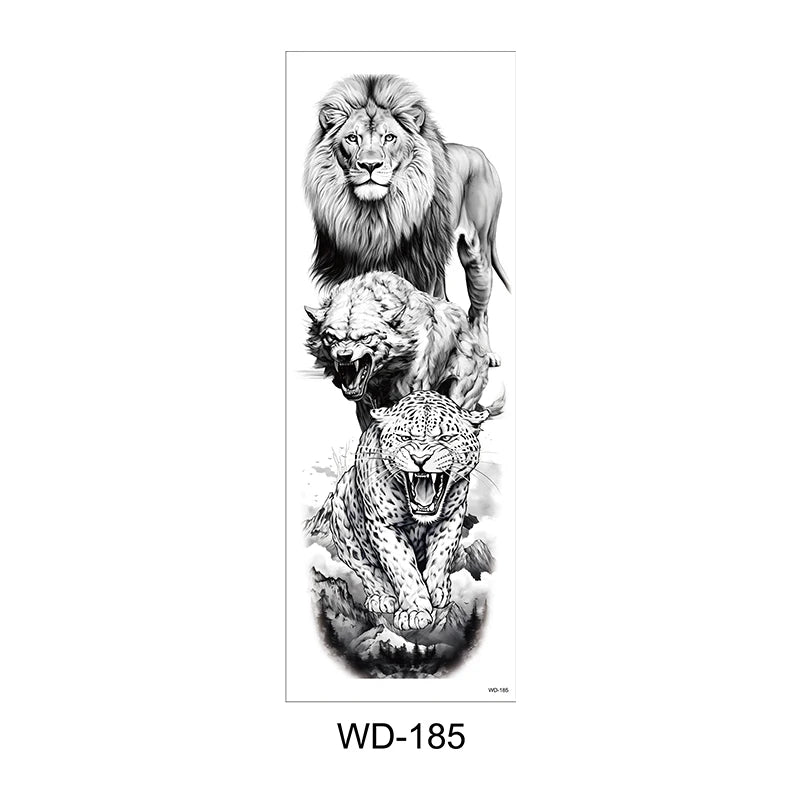 Temporäre Tattoo Sticker Ganzarm Totenkopf Drache Blume Tier Wasserfest Neu Herren Damen ✨