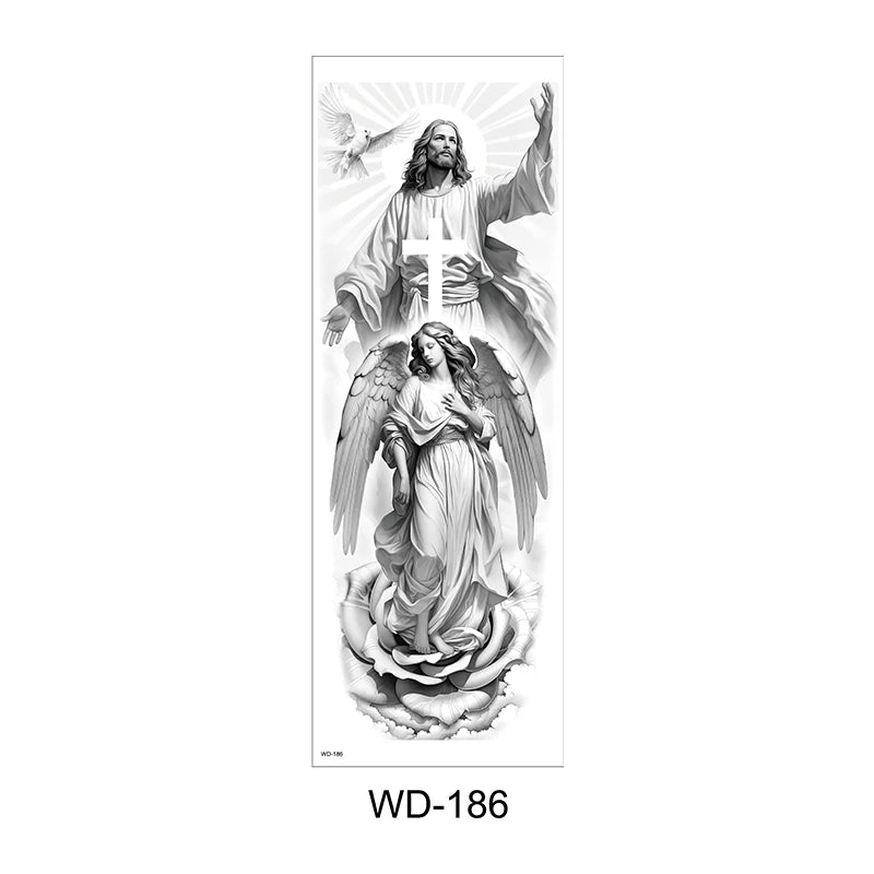 Temporäre Tattoo Sticker Ganzarm Totenkopf Drache Blume Tier Wasserfest Neu Herren Damen ✨