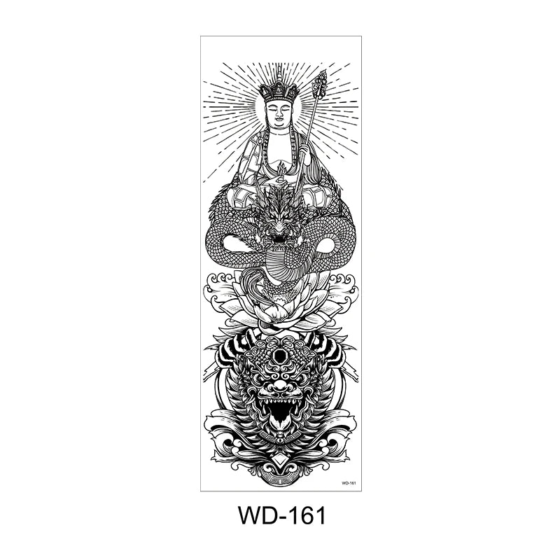 Temporäre Tattoo Sticker Ganzarm Totenkopf Drache Blume Tier Wasserfest Neu Herren Damen ✨