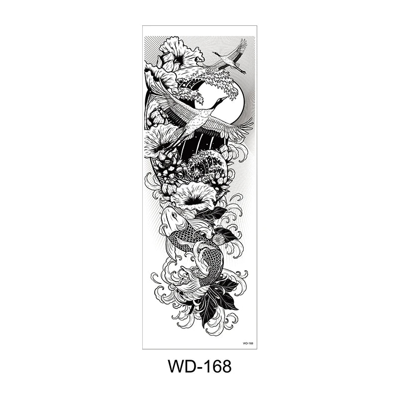 Temporäre Tattoo Sticker Ganzarm Totenkopf Drache Blume Tier Wasserfest Neu Herren Damen ✨