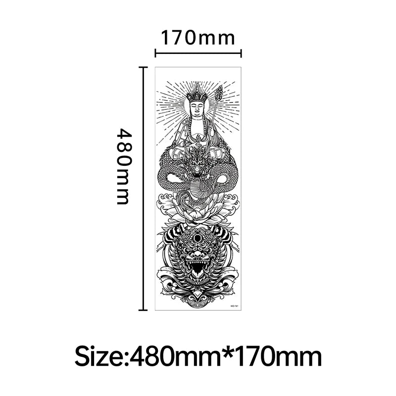 Temporäre Tattoo Sticker Ganzarm Totenkopf Drache Blume Tier Wasserfest Neu Herren Damen ✨
