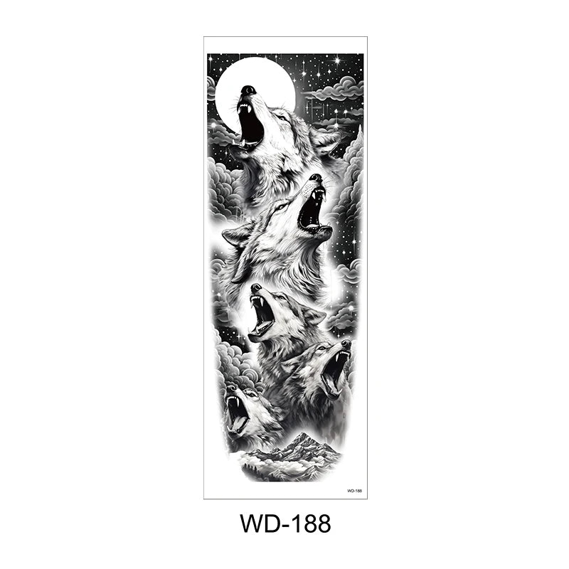 Temporäre Tattoo Sticker Ganzarm Totenkopf Drache Blume Tier Wasserfest Neu Herren Damen ✨
