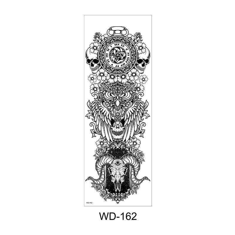 Temporäre Tattoo Sticker Ganzarm Totenkopf Drache Blume Tier Wasserfest Neu Herren Damen ✨