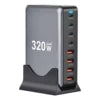8-Port GaN USB-C Tisch-Ladestation (320W-600W) | PD Schnellladegerät für Laptop & Handy