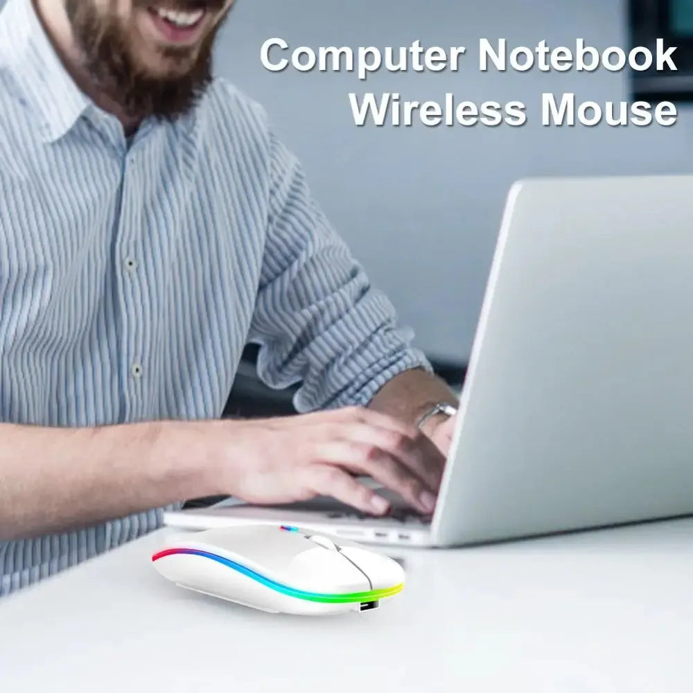 Kabellose Maus Dual-Modus | Bluetooth & LED | Für Laptop, iPad & Tablet