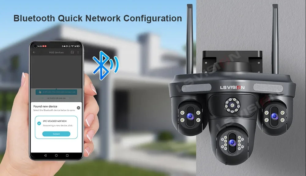 15MP WLAN IP Kamera mit 3 Objektiven – Outdoor, Auto-Tracking, OKam App