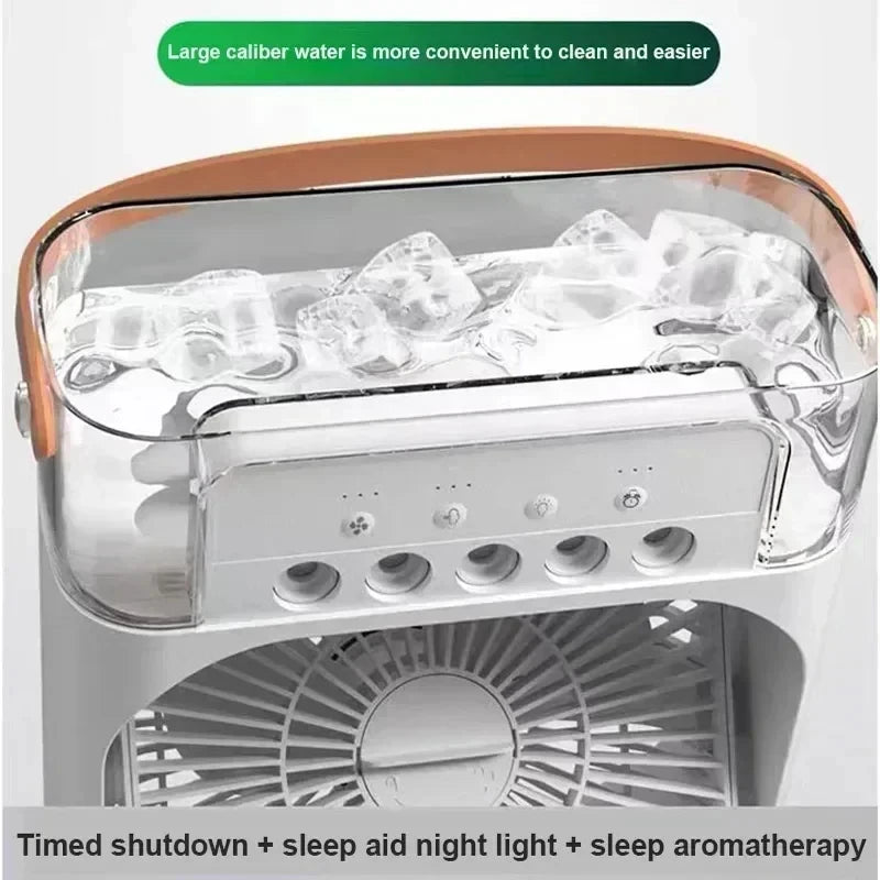 Mini Klimaanlage Ventilator 3in1 Luftbefeuchter LED Nachtlicht Büro Zuhause Neu ❄️🌟