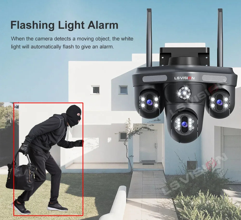 15MP WLAN IP Kamera mit 3 Objektiven – Outdoor, Auto-Tracking, OKam App