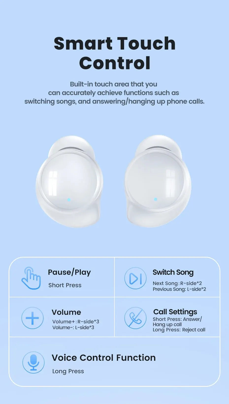Toocki TWS Wasserfeste Sport-Ohrhörer mit Bluetooth 5.2 & Hi-Fi-Stereo-Sound