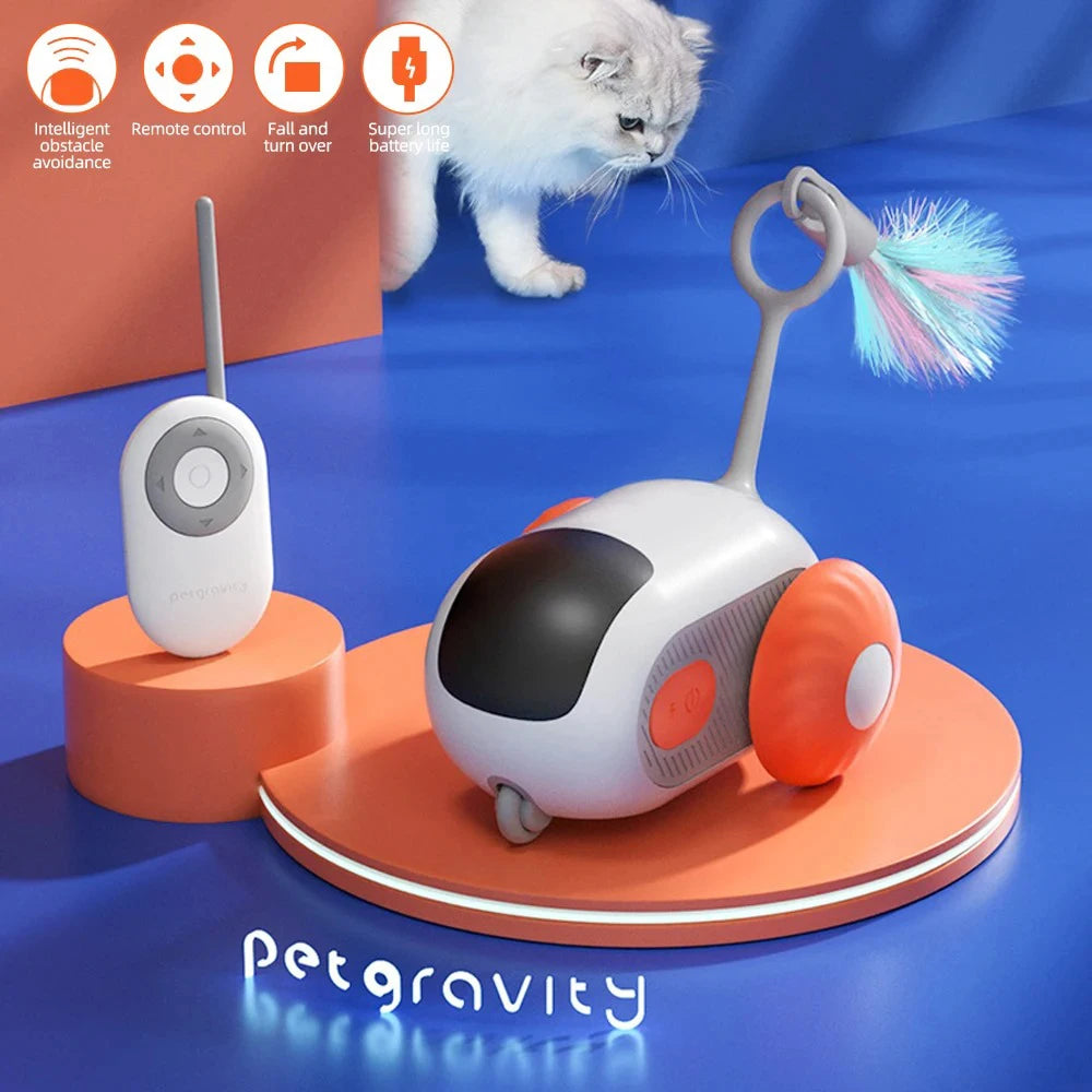 Smartes Katzenspielzeug Auto 2 Modi Ferngesteuert Interaktiv für Katzen Hunde 🐾🚗