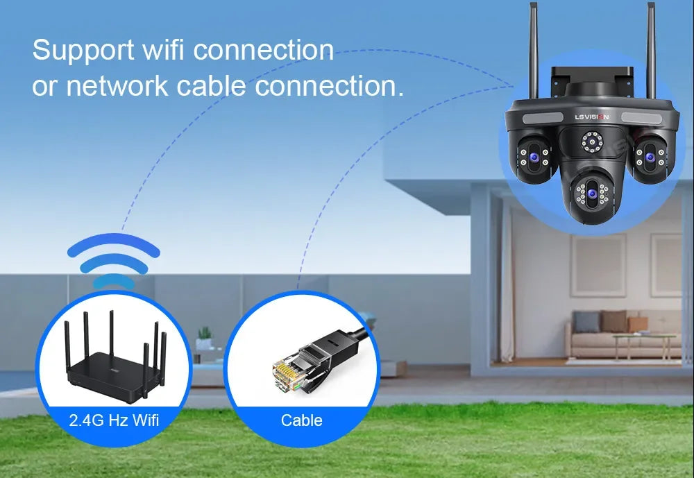 15MP WLAN IP Kamera mit 3 Objektiven – Outdoor, Auto-Tracking, OKam App