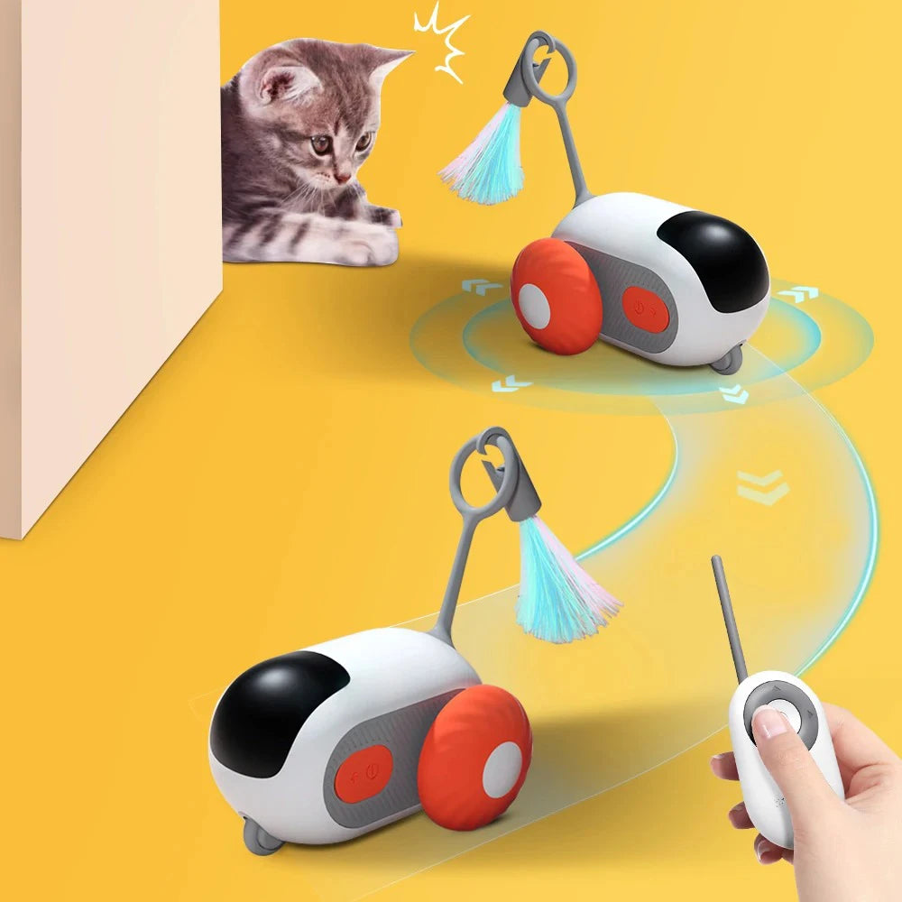Smartes Katzenspielzeug Auto 2 Modi Ferngesteuert Interaktiv für Katzen Hunde 🐾🚗