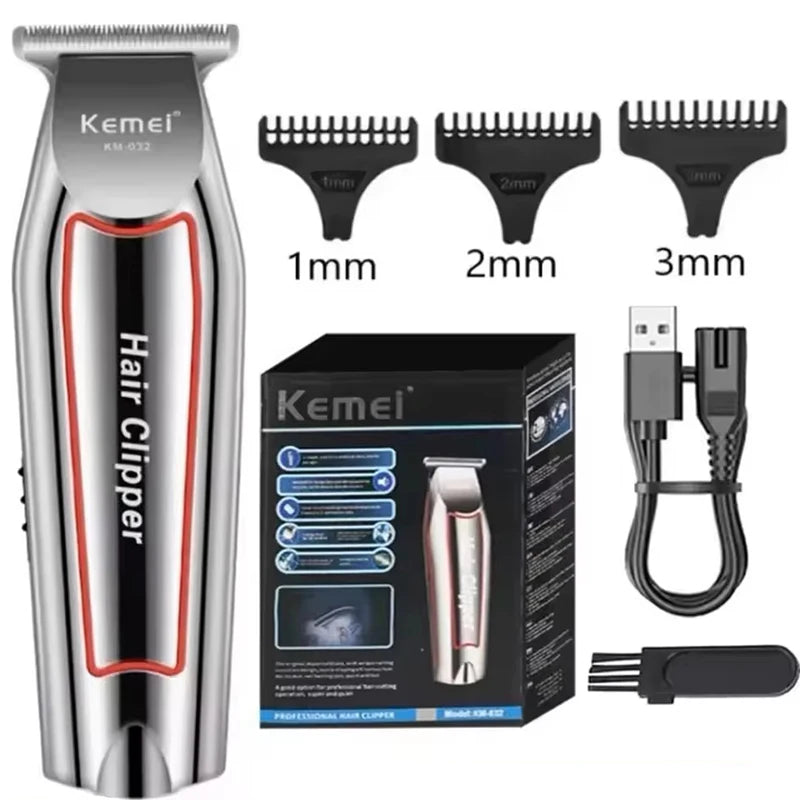 Kemei KM-032 Professioneller Elektrischer Haar- & Barttrimmer für Herren - Pflegeset