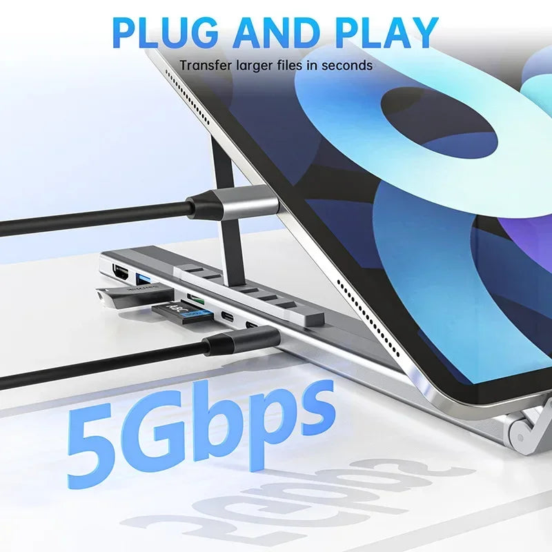 Universal Laptop Stand Halterung Mit USB Typ-C HUB Laptop Halter HDMI SD TF Speicher Karte Für MacBook Für IPad pro Für Lenovo