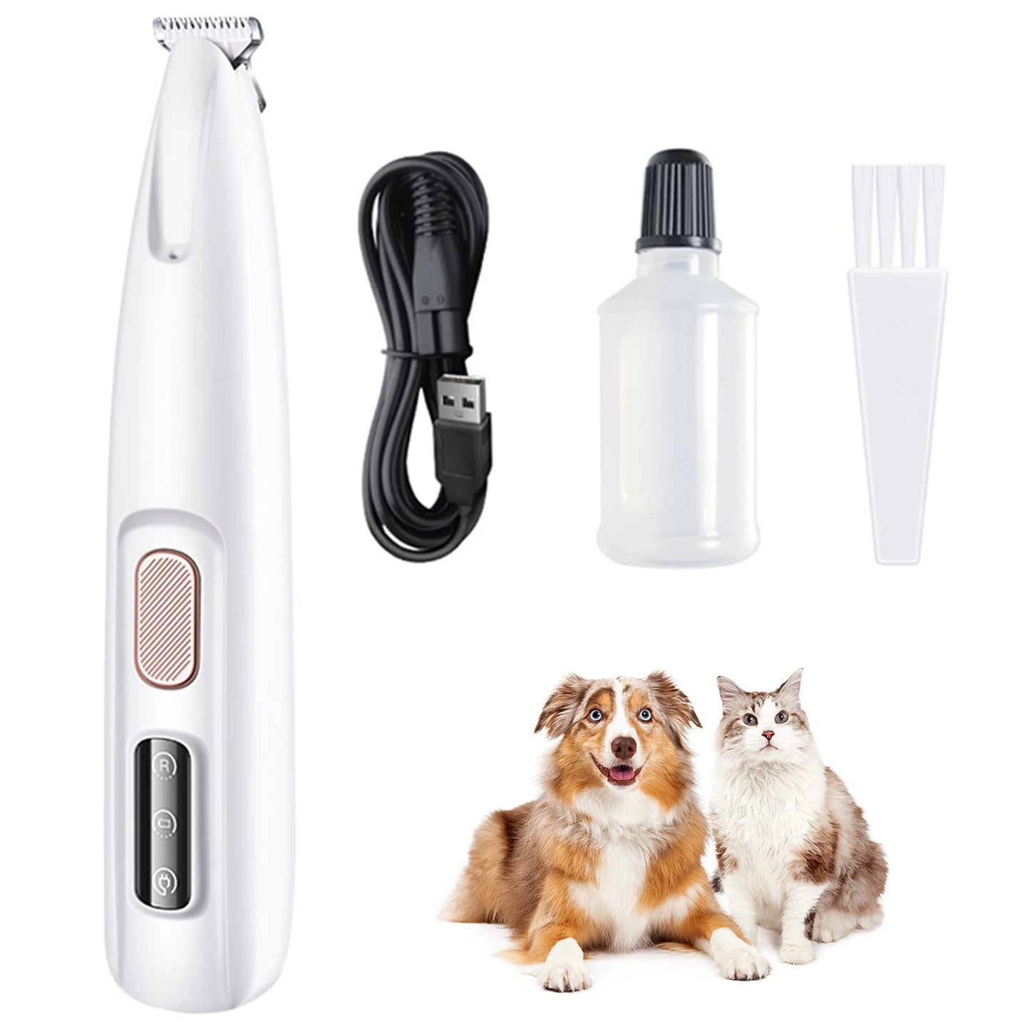 Profi Pfotentrimmer mit LED-Licht – Wasserdicht, Leise & Wiederaufladbar für Hunde/Katzen