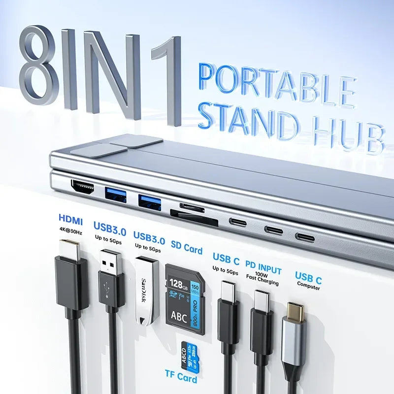 Universal Laptop Stand Halterung Mit USB Typ-C HUB Laptop Halter HDMI SD TF Speicher Karte Für MacBook Für IPad pro Für Lenovo