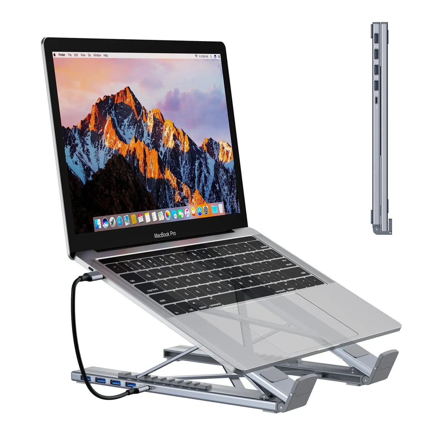 Universal Laptop Stand Halterung Mit USB Typ-C HUB Laptop Halter HDMI SD TF Speicher Karte Für MacBook Für IPad pro Für Lenovo