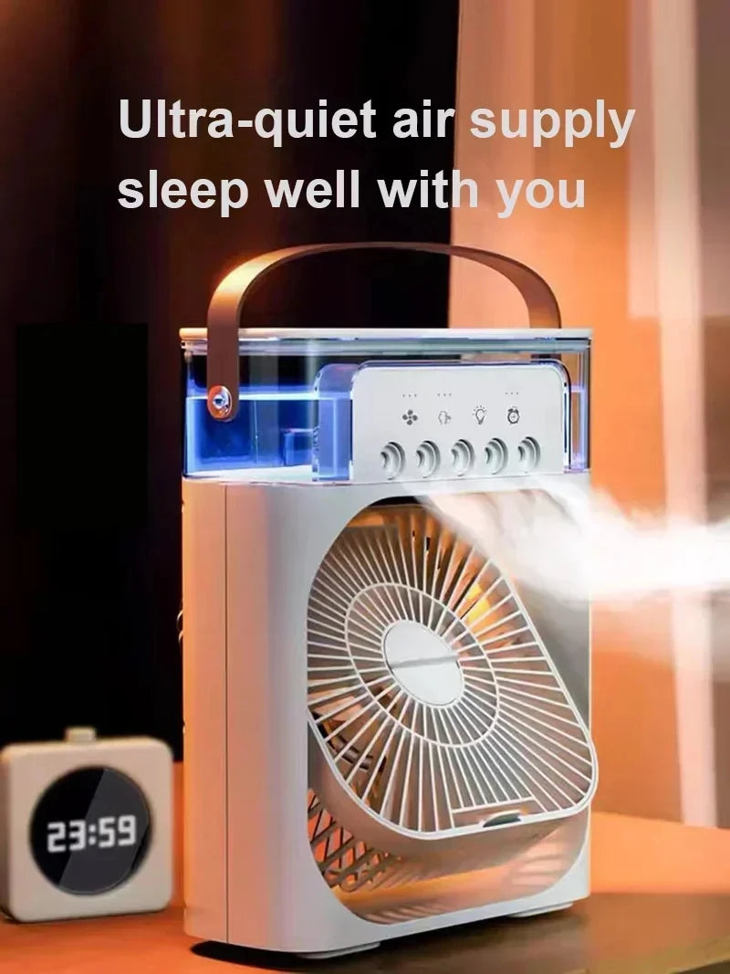 Mini Klimaanlage Ventilator 3in1 Luftbefeuchter LED Nachtlicht Büro Zuhause Neu ❄️🌟