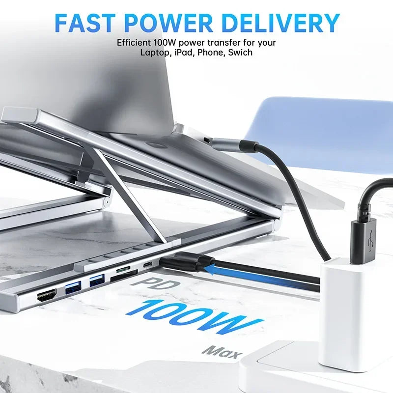 Universal Laptop Stand Halterung Mit USB Typ-C HUB Laptop Halter HDMI SD TF Speicher Karte Für MacBook Für IPad pro Für Lenovo