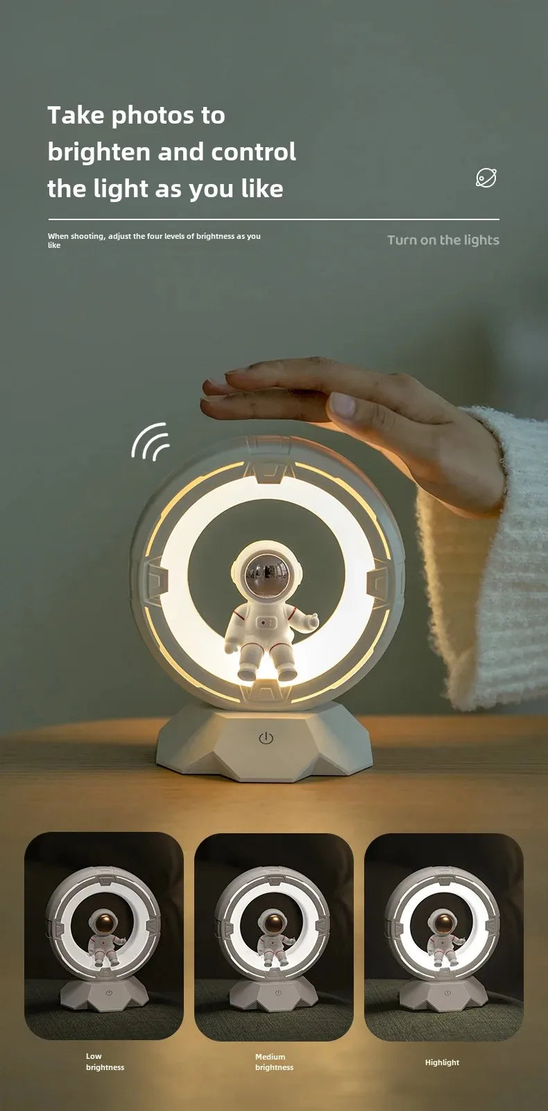 Leuchtender Astronaut Nachtlicht Schreibtischlampe - Weltraum Mann LED Dekoration Geschenk für Atmosphäre & Zuhause