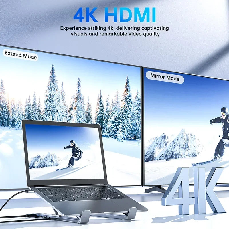 Universal Laptop Stand Halterung Mit USB Typ-C HUB Laptop Halter HDMI SD TF Speicher Karte Für MacBook Für IPad pro Für Lenovo