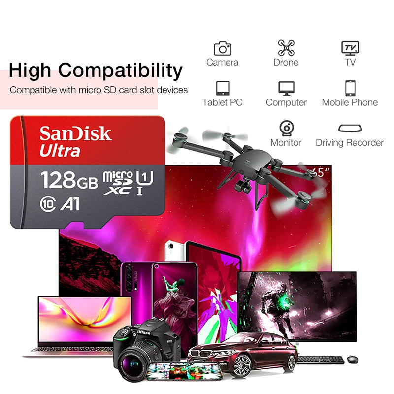 Ultra MicroSD Speicherkarte: A1 Class 10 SD TF Flash Card für Smartphones (32GB - 512GB)