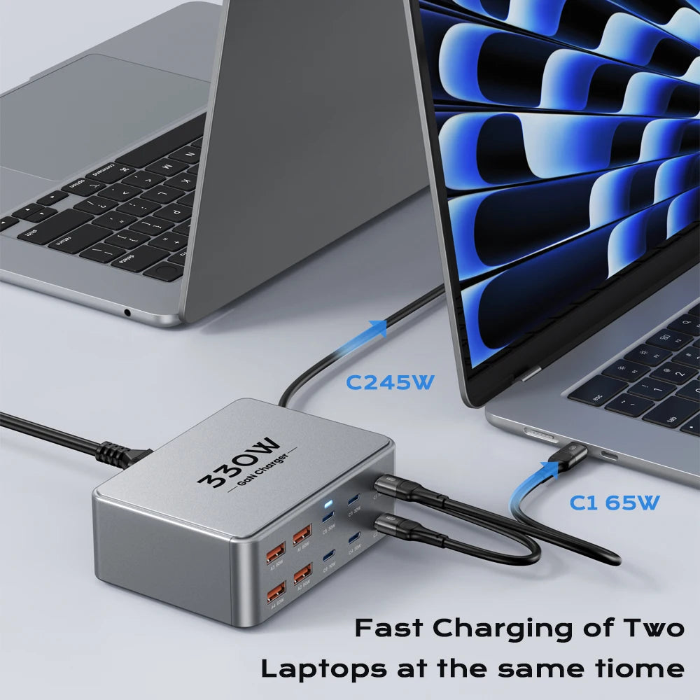 330W GaN USB C 10-Port Desktop Ladegerät PD3.0 QC3.0 für MacBook iPhone Samsung ✨🔋