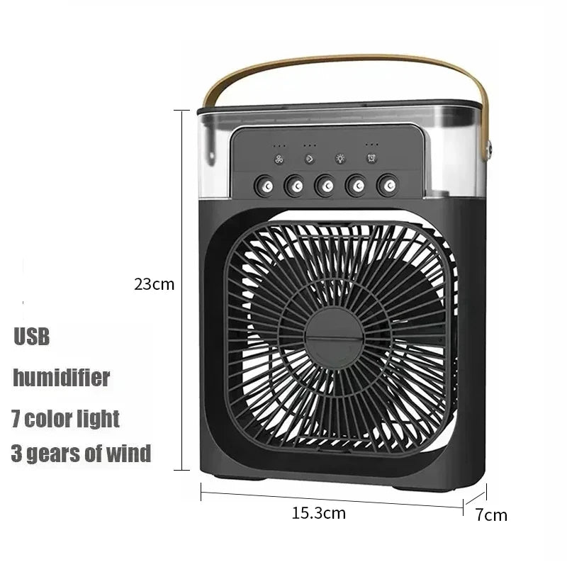 Mini Klimaanlage Ventilator 3in1 Luftbefeuchter LED Nachtlicht Büro Zuhause Neu ❄️🌟