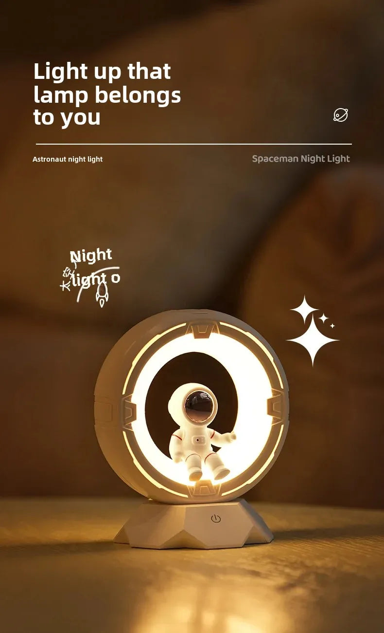 Leuchtender Astronaut Nachtlicht Schreibtischlampe - Weltraum Mann LED Dekoration Geschenk für Atmosphäre & Zuhause
