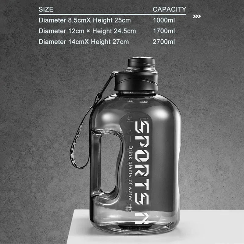 Tragbare Gym & Fahrrad Wasserflasche 1,7L/2,7L für Sport & Outdoor