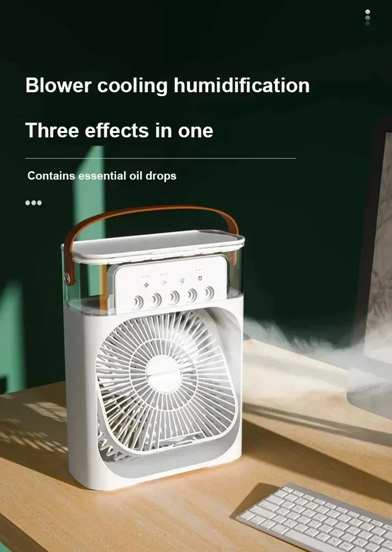 Mini Klimaanlage Ventilator 3in1 Luftbefeuchter LED Nachtlicht Büro Zuhause Neu ❄️🌟