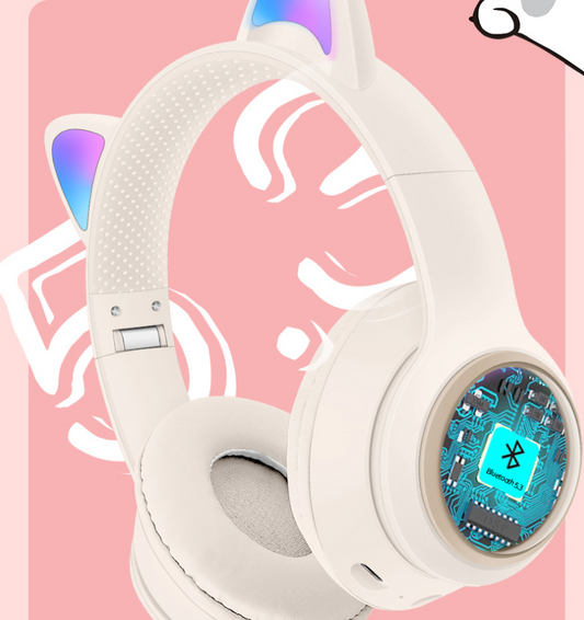 Cartoon Tierkopfhörer LED Katzenohren Bluetooth Kinder AKZ-01

