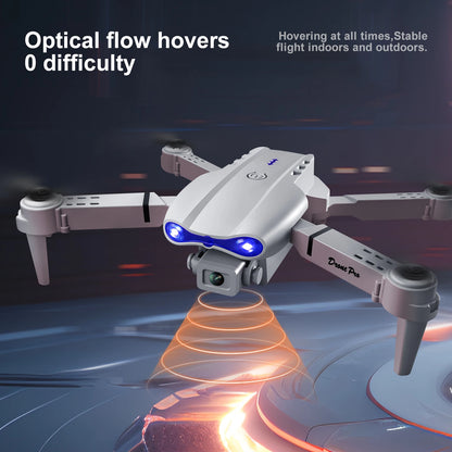Drone E88/E99 avec télécommande et écran : zoom 50x, double caméra, mode sans tête et adapté aux débutants
