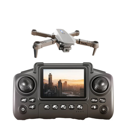 Drone E88/E99 avec télécommande et écran : zoom 50x, double caméra, mode sans tête et adapté aux débutants