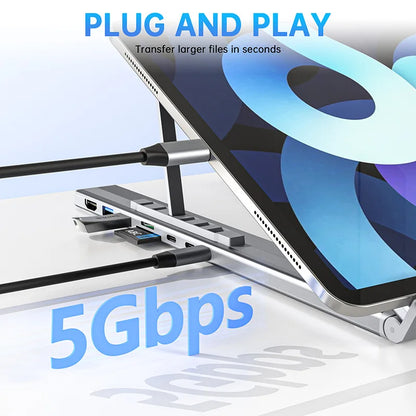 Universal Laptop Stand Halterung Mit USB Typ-C HUB Laptop Halter HDMI SD TF Speicher Karte Für MacBook Für IPad pro Für Lenovo