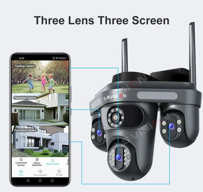 15MP WLAN IP Kamera mit 3 Objektiven – Outdoor, Auto-Tracking, OKam App