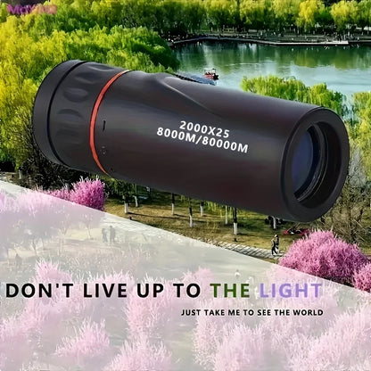 Télescope monoculaire HD 2000x25 – Compact et portable pour les voyages, la randonnée, l'observation des oiseaux et plus encore