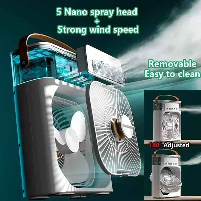Mini Klimaanlage Ventilator 3in1 Luftbefeuchter LED Nachtlicht Büro Zuhause Neu ❄️🌟