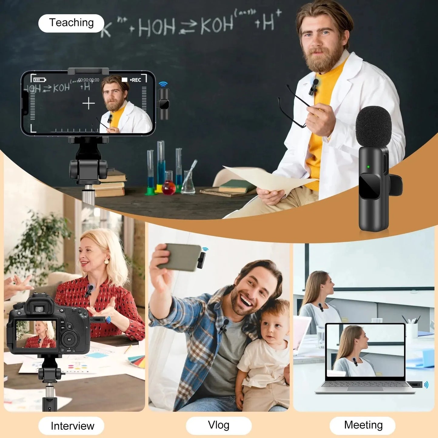 Kabelloses Lavalier Mikrofon Neu Handy Live Stream Gaming iPhone Android 🔊✨