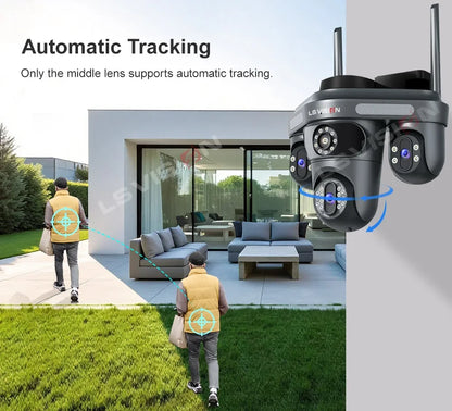 15MP WLAN IP Kamera mit 3 Objektiven – Outdoor, Auto-Tracking, OKam App