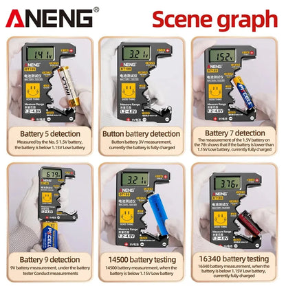 Testeur de piles universel ANENG BT189 – Piles bouton 9 V, N, D, C, AA, AAA avec écran LCD