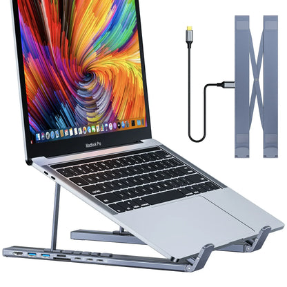Universal Laptop Stand Halterung Mit USB Typ-C HUB Laptop Halter HDMI SD TF Speicher Karte Für MacBook Für IPad pro Für Lenovo