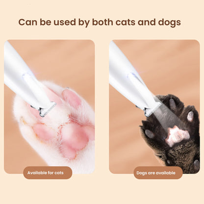 Profi Pfotentrimmer mit LED-Licht – Wasserdicht, Leise & Wiederaufladbar für Hunde/Katzen