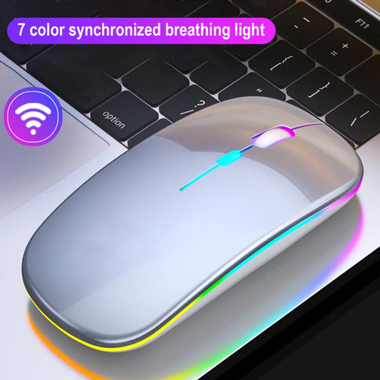 Kabellose Maus Dual-Modus | Bluetooth & LED | Für Laptop, iPad & Tablet