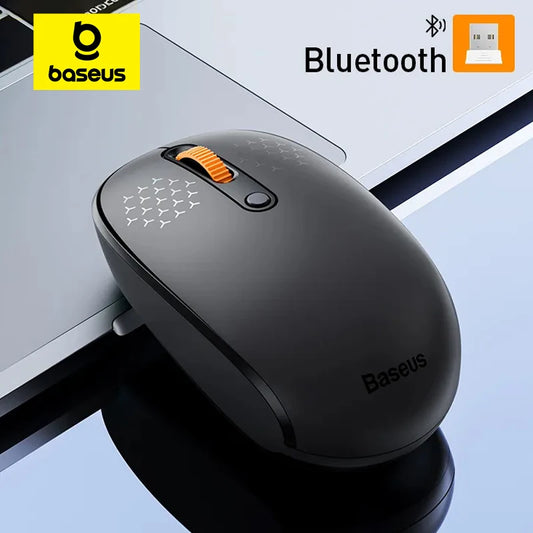Baseus F01B Kabellose Maus - Bluetooth 5.0 & 2.4G - 1600 DPI Leiser Klick - Kompatibel mit MacBook, Tablet, Laptop, PC