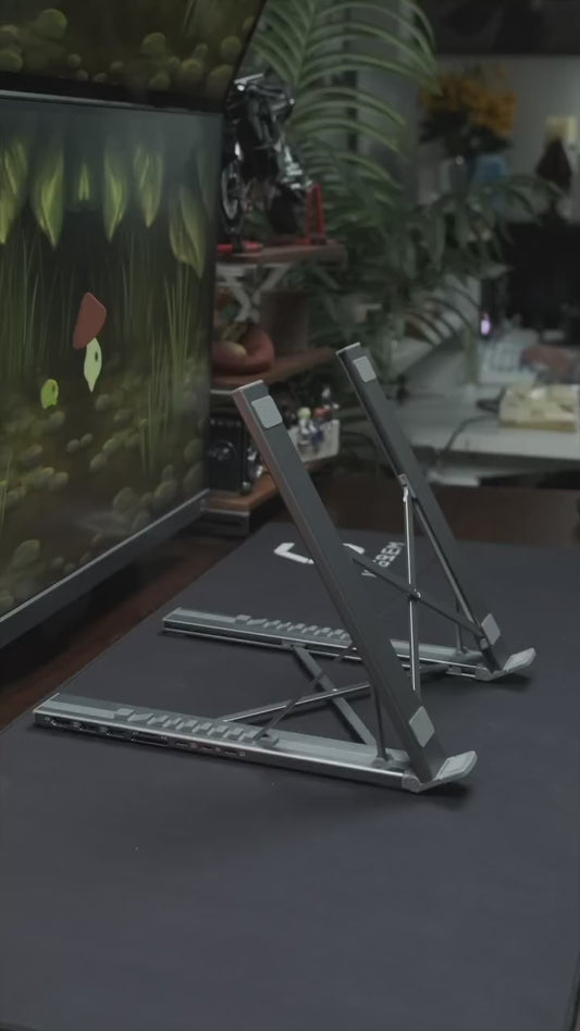 Laptop Ständer mit Dockingstation | USB-C, HDMI & SD-Reader